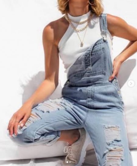 Rip Denim Overall