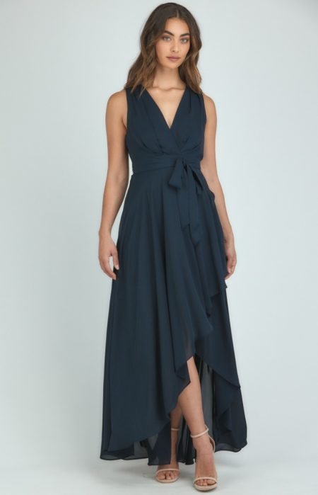 Navy Waterfall Maxi Dress