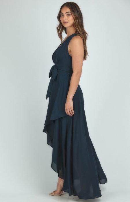 Navy Waterfall Maxi Dress