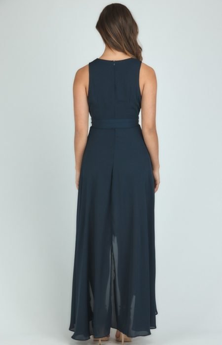 Navy Waterfall Maxi Dress