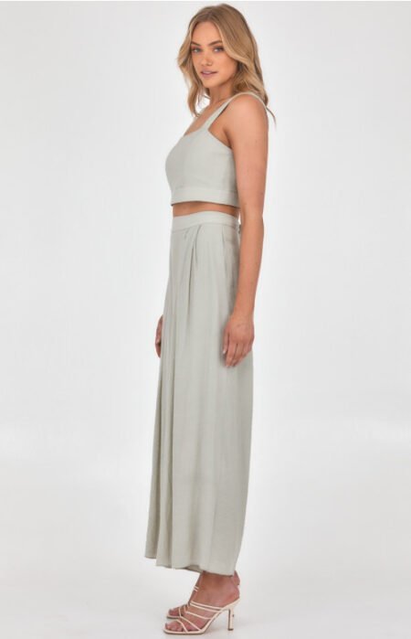 Sage Crop and Pleated Pants