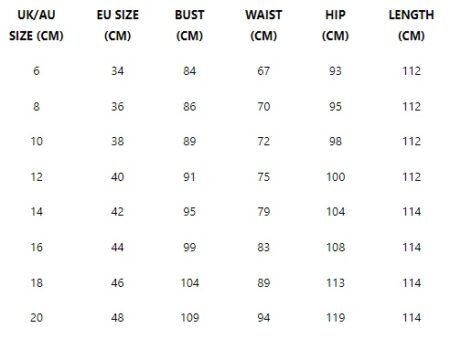 EMMY SIZE CHART